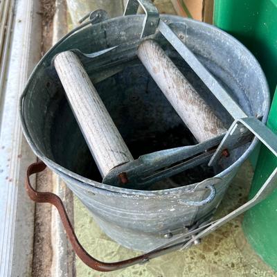 Rustic Galvanized Mop Bucket and Watering Can (G-JM)