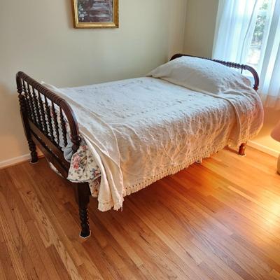 Antique Jenny Lind spool Bed Complete 50x75