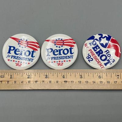 Lot of Retro Ross Perot for President 1992 Campaign Buttons