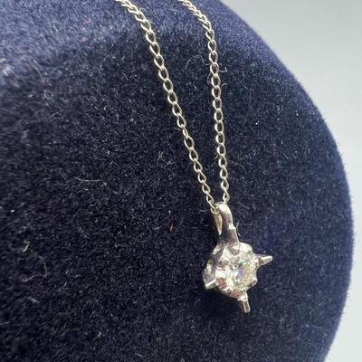 Tiffany & Co Diamond Star Pendant Sterling Silver Jewlery Necklace