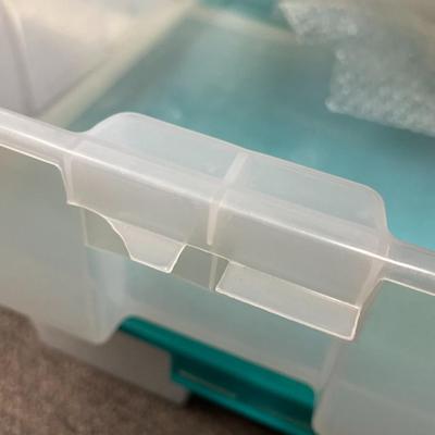 Pair of Square Plastic Bin Storage Boxes