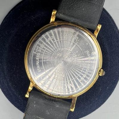 Movado 87 White Roman Dial Gold Plated 34mm Quartz Wrist Watch