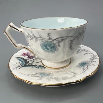 Retro Aynsley Bone China Floral Pattern Teacup & Saucer