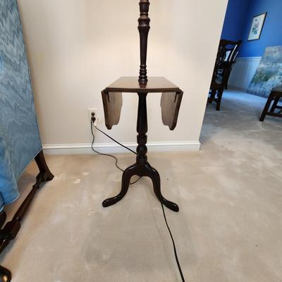 Wood Floor Lamp with Drop leaf table