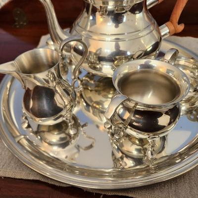 7 piece Williamsburg Stieff Pewter Tea set
