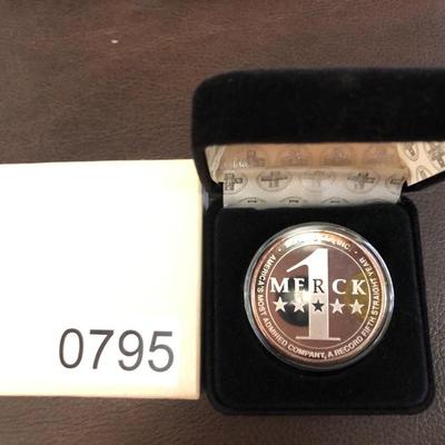 Merck Collectorâ€™s Coin .999 Troy Ounce Fine Silver Lot #0795
