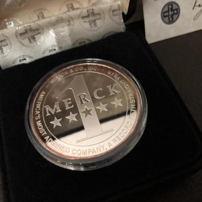 Merck Collectorâ€™s Coin .999 Troy Ounce Fine Silver Lot #0795