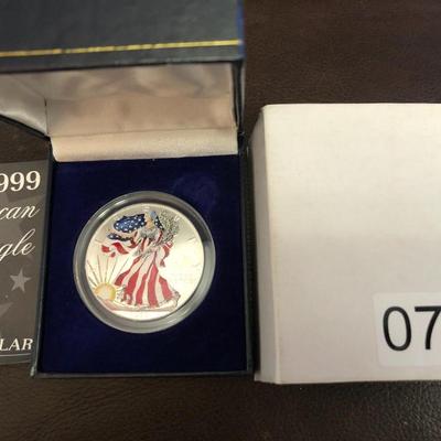 1999 American Eagle Colorized 1 oz Fine Silver-One Dollar Lot #0797