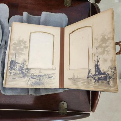 Antique Photo Album Holland Windmills Celluloid Cover