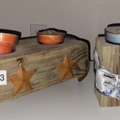 Rustic style candle holders