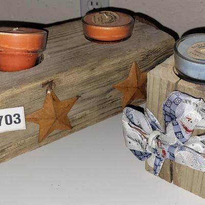 Rustic style candle holders
