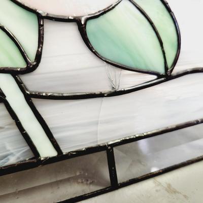 STAINED GLASS ROSE ART - SEE DESCRIPTION