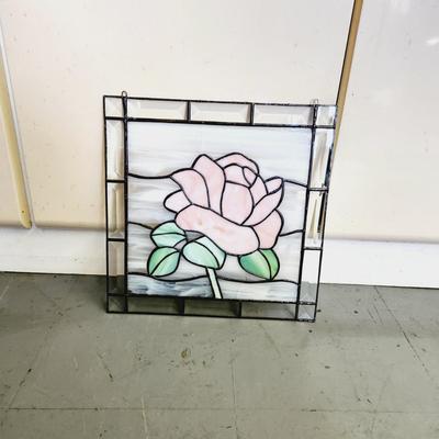 STAINED GLASS ROSE ART - SEE DESCRIPTION