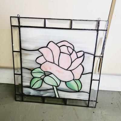STAINED GLASS ROSE ART - SEE DESCRIPTION