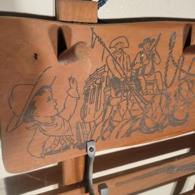 Vintage Western Gun Rack and Pony Boy Cap Pistol (TR-DW) | EstateSales.org
