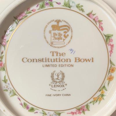 LOT 8: Lenox Constitution Bowl & Pitcher