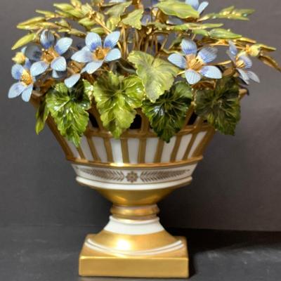LOT 11: HTF Jane Hutchenson Enamel/Porcelain Flowers, Baldwin Brass Candle Sticks & More