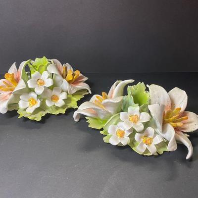 LOT 35C: Vintage Capodimonte Flowers & Vintage Franklin Porcelain 