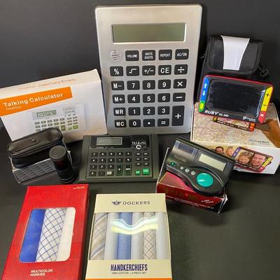 LOT 40C:  Gadgets & More: Calculators, Talking Alarm Clock, Ruby XL HD Magnifier