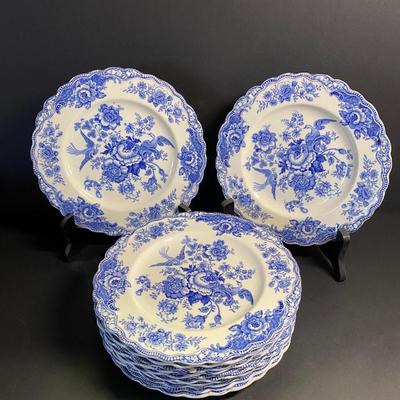 LOT 45C: Vintage Crown Ducal Bristol England Plate Blue and White Scalloped Edge