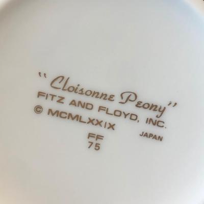 LOT55M: Fitz & Floyd Cloisonne Peony China Dinnerware Set