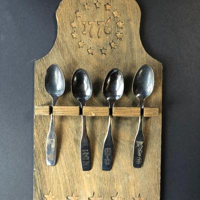 LOT56M: Commemorative 1776 Bicentennial Spoon Set & Souvenir Spoons