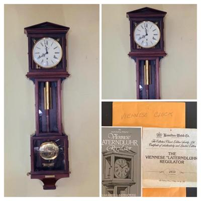 LOT 131R: Hamilton  Viennese Laterndluhr Regulator Clock