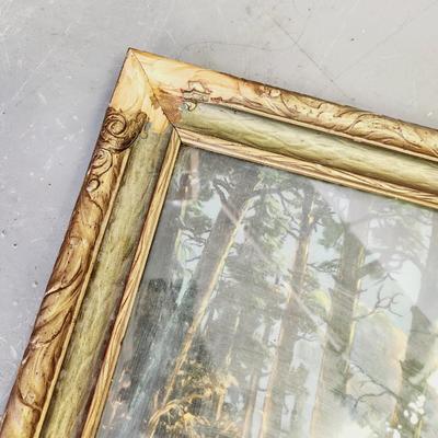 ANTIQUE FRAME WITH WILL THOMPSON PRINT