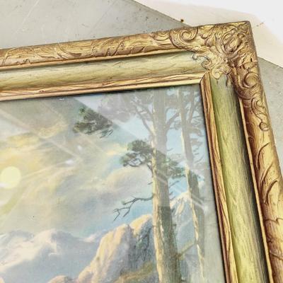 ANTIQUE FRAME WITH WILL THOMPSON PRINT