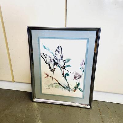 FRAMED BALLESTAR BUTTERFLY WATER COLOR ART