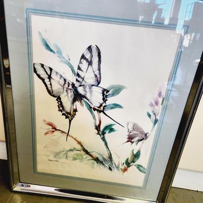 FRAMED BALLESTAR BUTTERFLY WATER COLOR ART
