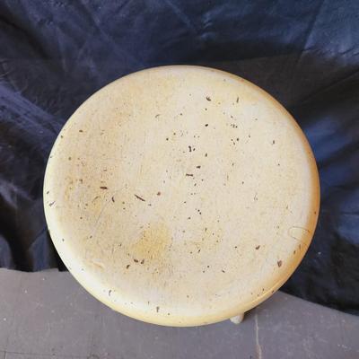 ANTIQUE SOLID WOOD (CREAMY YELLOW) STOOL