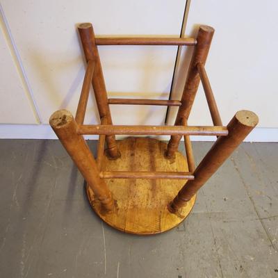 VINTAGE HAND CRAFTED BROWN STOOL