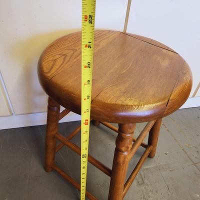 VINTAGE HAND CRAFTED BROWN STOOL
