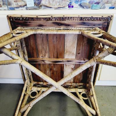 VINTAGE WICKER / BAMBOO TABLE