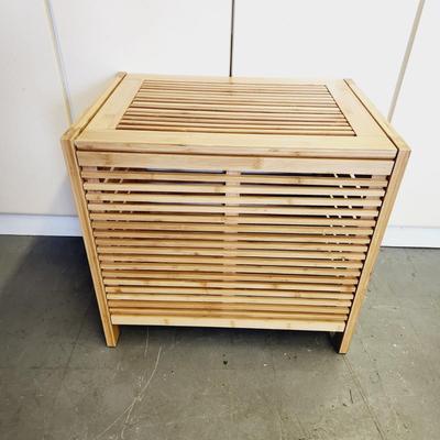 MODERN FAUX BAMBOO HAMPER