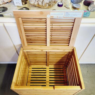 MODERN FAUX BAMBOO HAMPER