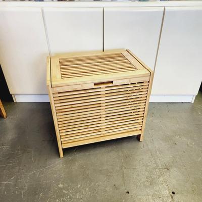 MODERN FAUX BAMBOO HAMPER