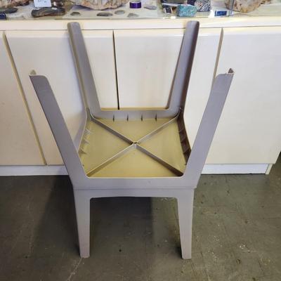 2 PLASTIC OUTDOOR TABLES
