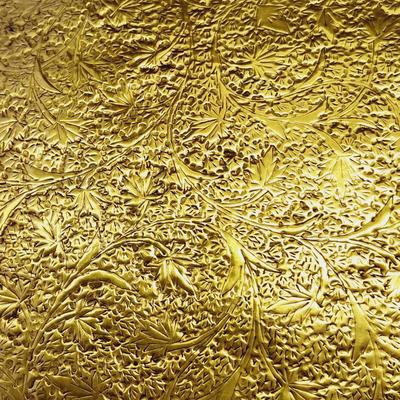 VINTAGE LARGE HAMMERED BRASS TRAY