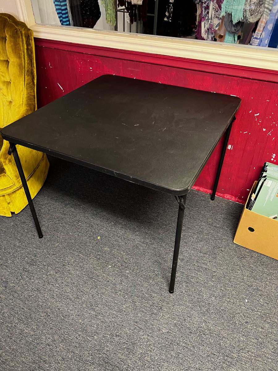 Black Folding Card Table