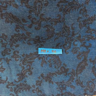 FLORAL PRINT BLUE CORDUROY FABRIC