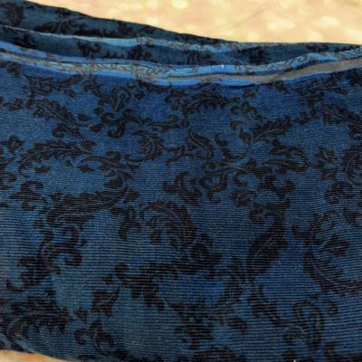 FLORAL PRINT BLUE CORDUROY FABRIC