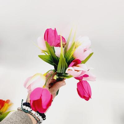 ARTIFICIAL PINK & ORANGE TULIPS