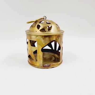 BRASS STAR HANGING CANDLE HOLDER