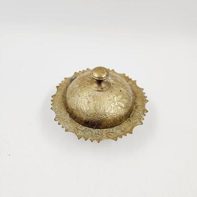 BRASS ETCHED DISH WITH LID