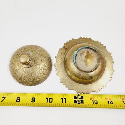 BRASS ETCHED DISH WITH LID