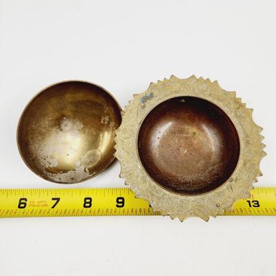BRASS ETCHED DISH WITH LID
