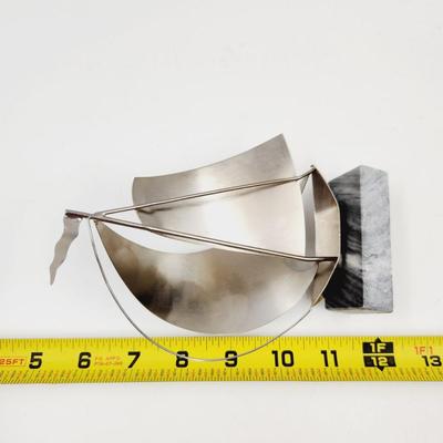 SILVER METAL PSALMS 46:10 SAIL BOAT DECOR
