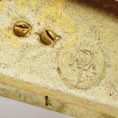 VINTAGE BRASS WHEEL BOOK ENDS - STAMPED